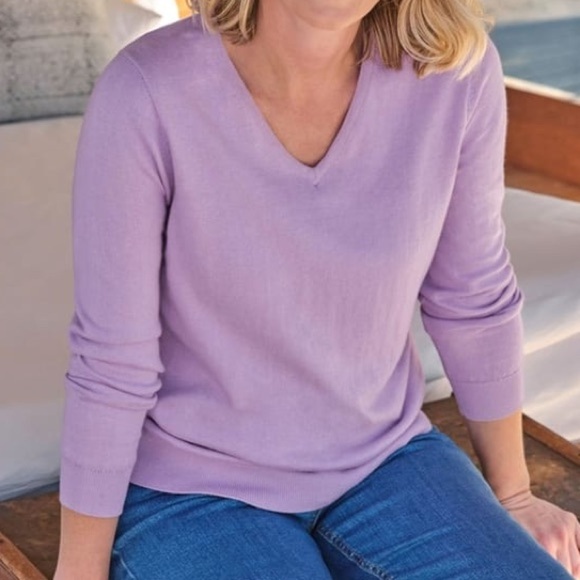 Pure Collection 100% Cashmere Vneck sweater size 6 - Picture 3 of 9